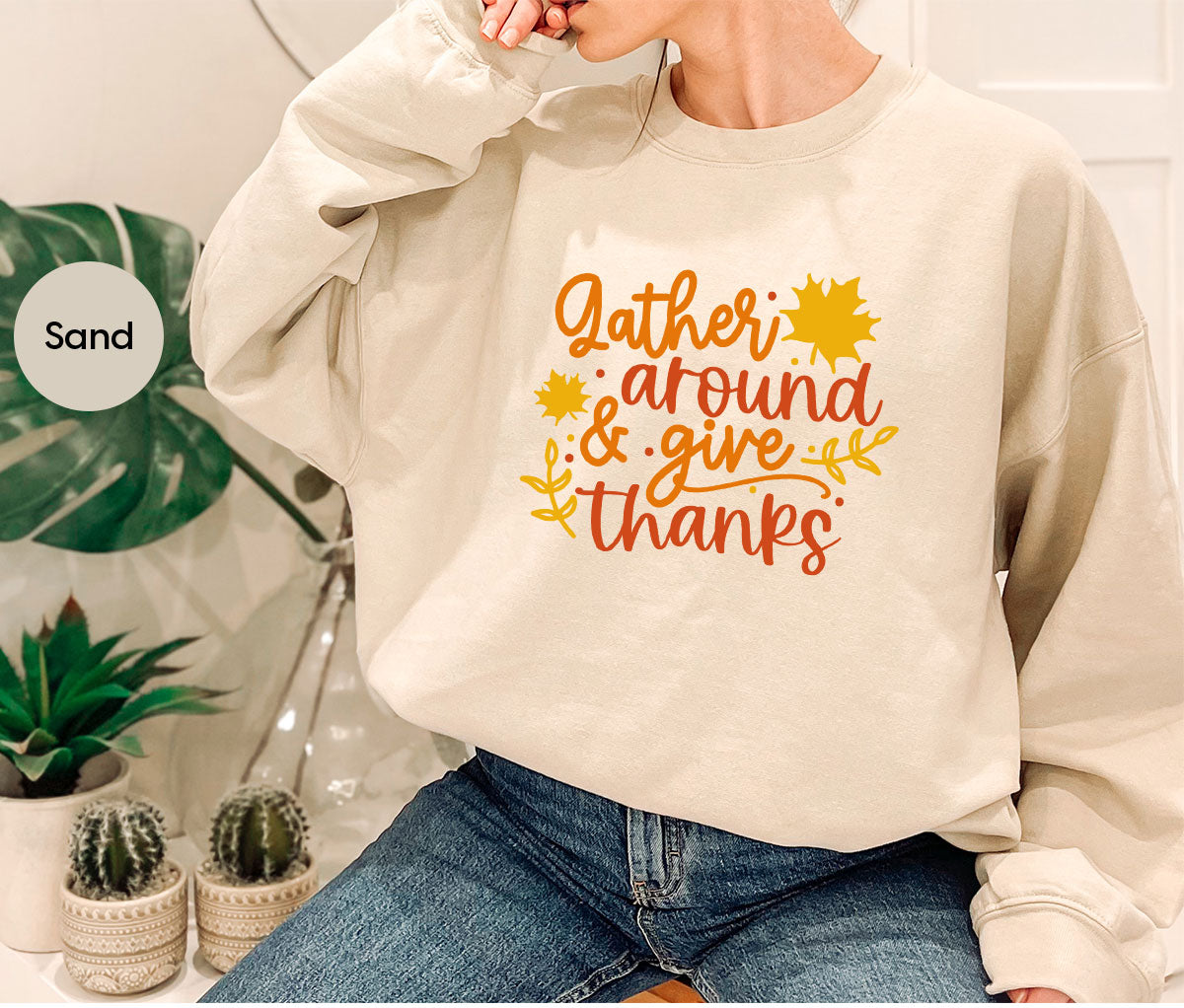 Thanksgiving Sweatshirts, Gifts for Family, Kids Fall Clothes, Leaves Graphic Tees, Autumn Toddler Outfits, Thankful Vneck TShirt