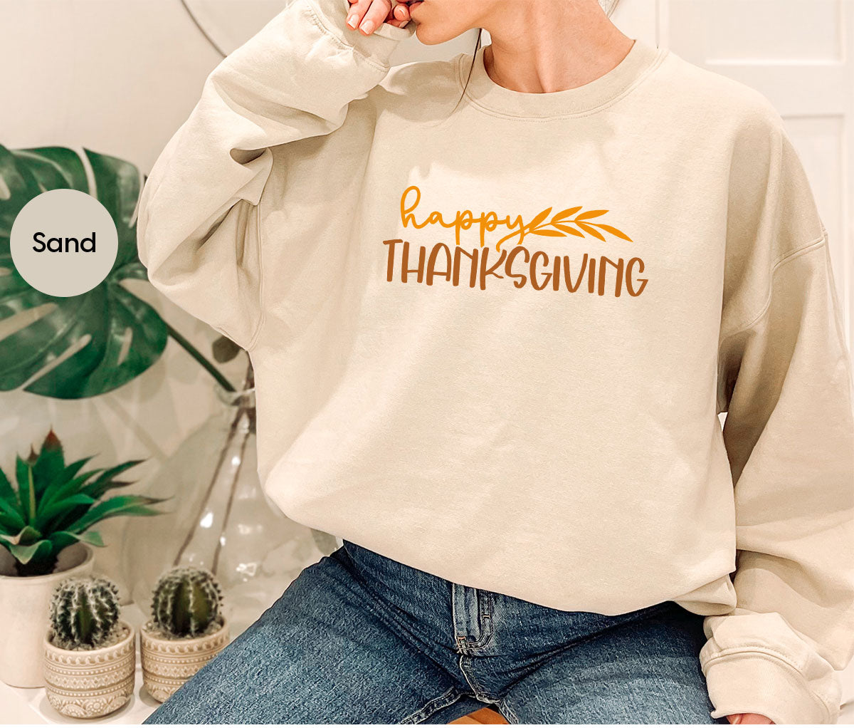 Happy Thanksgiving Shirt, Fall Crewneck Sweatshirt, Family Gifts, Matching Family TShirts, Autumn Vneck Tshirt, Leaves Graphic Tees