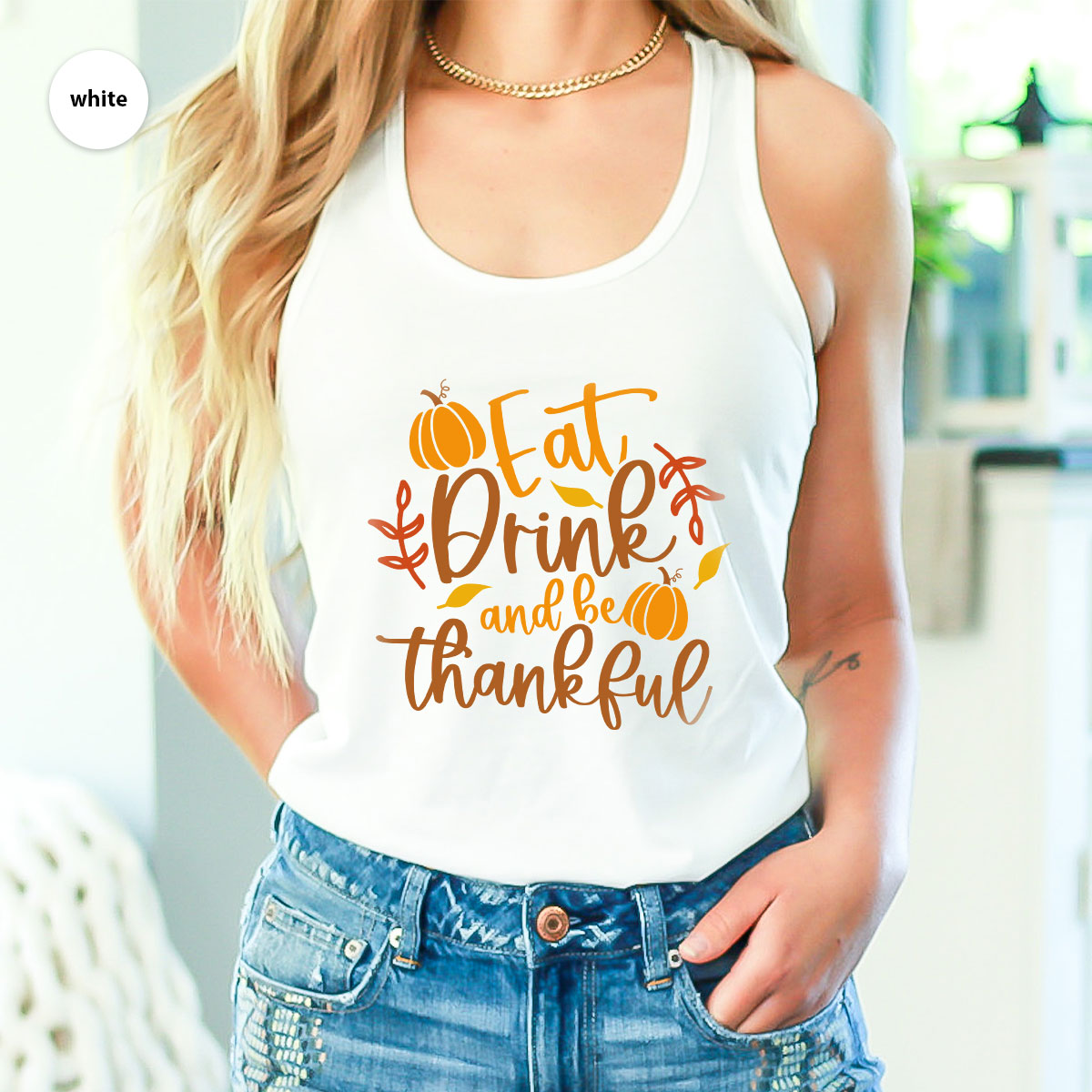 Cute Pumpkin T-Shirt, Fall Graphic Tees, Thankful Gifts, Thanksgiving Outfits, Autumn Crewneck Sweatshirt, Fall Leaves Vneck Shirt