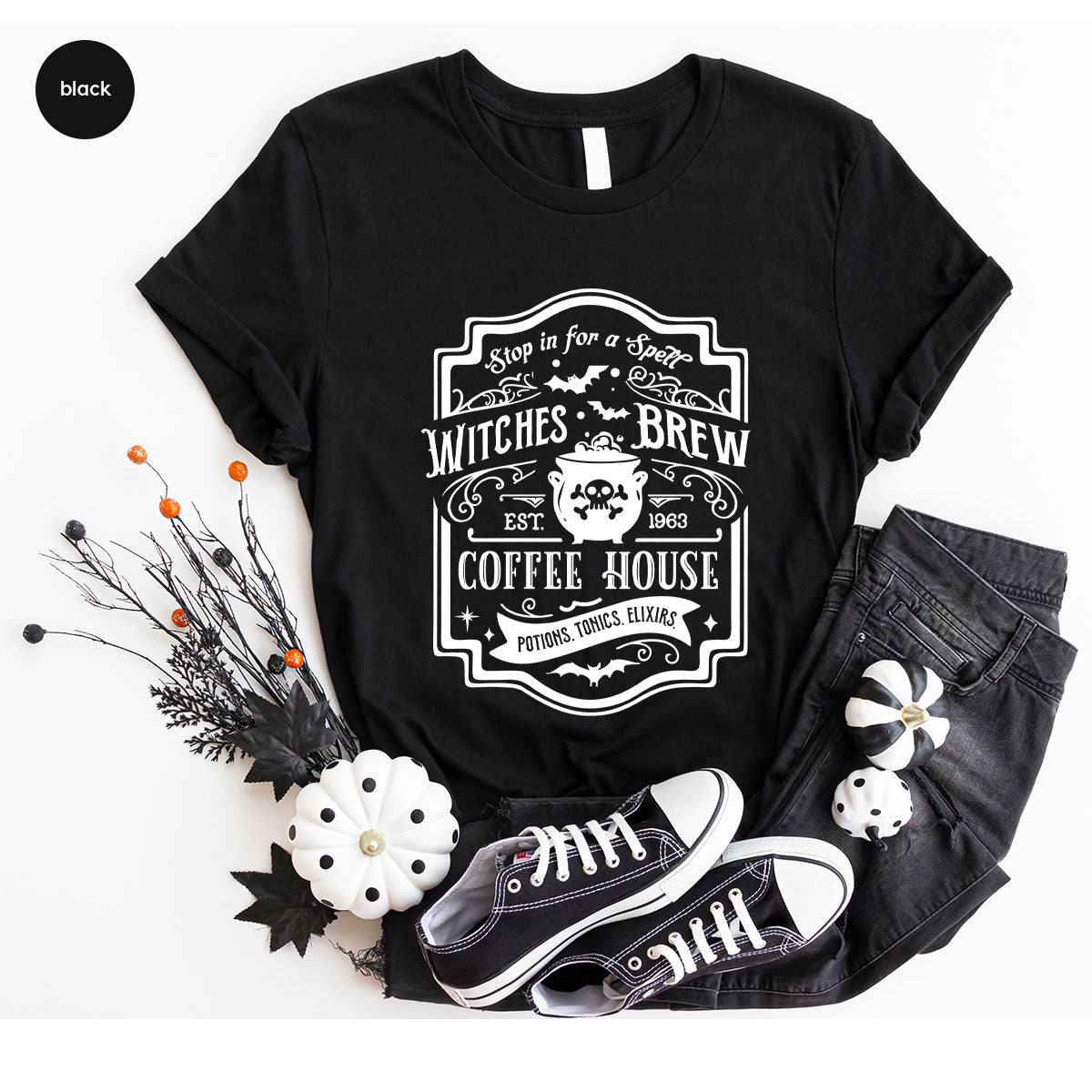 Halloween Shirt, Witchy Gifts, Spooky Season Tshirt, Spell Vneck T Shirt, Shirts for Women, Gifts for Her, Witch's Brew Graphic Tees
