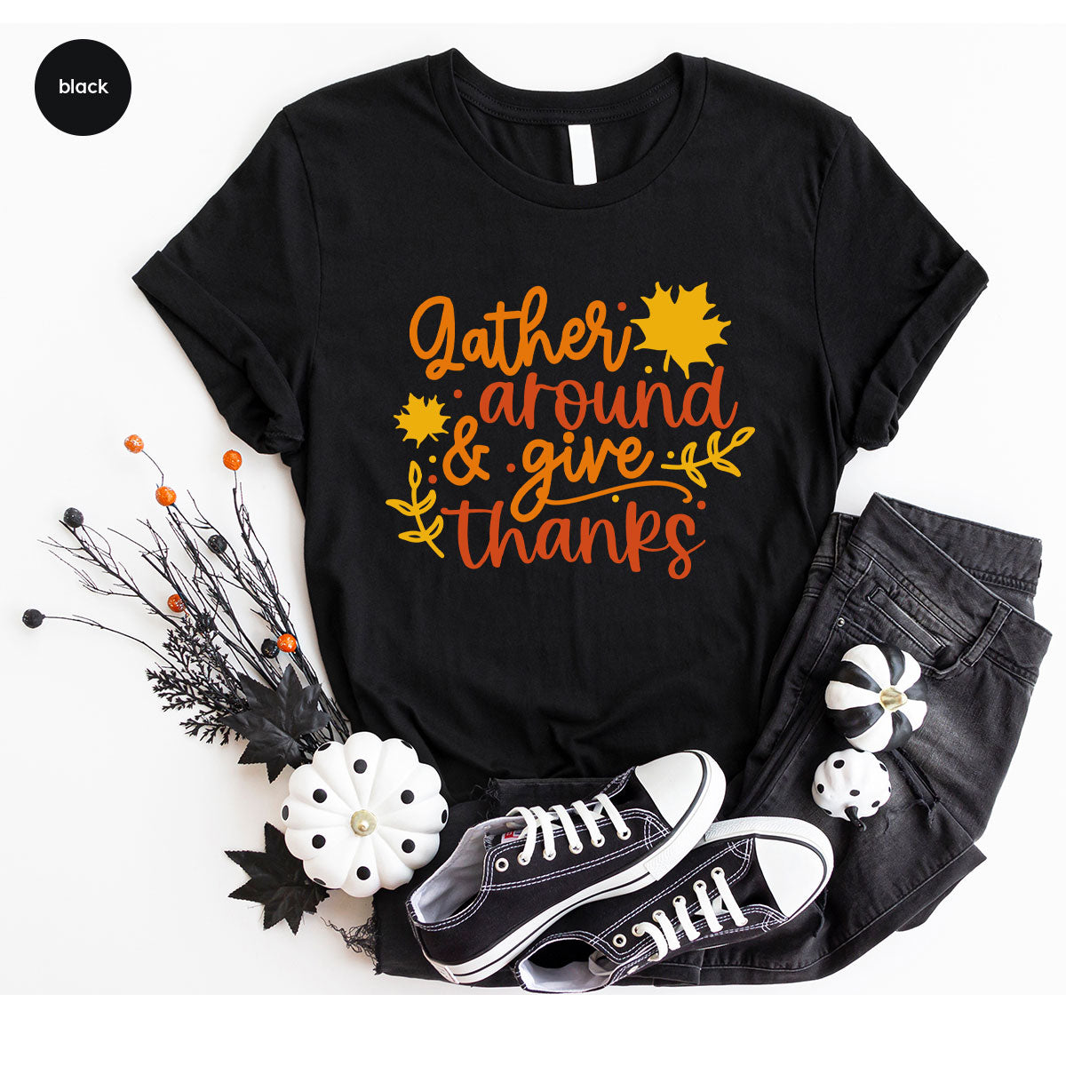 Thanksgiving Sweatshirts, Gifts for Family, Kids Fall Clothes, Leaves Graphic Tees, Autumn Toddler Outfits, Thankful Vneck TShirt