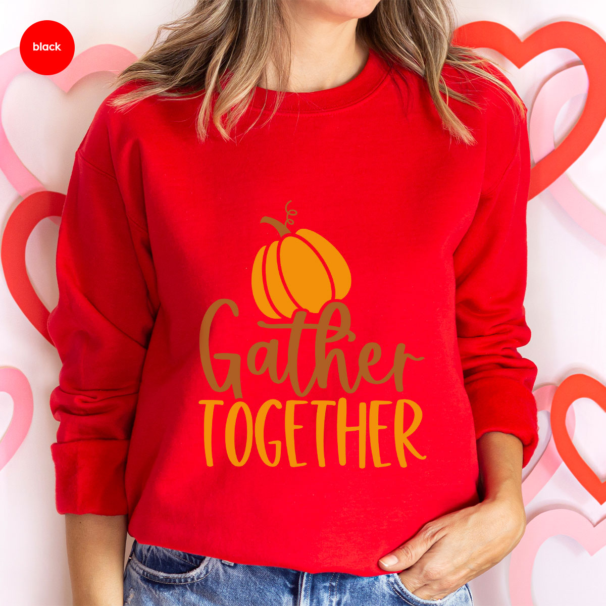 Fall Crewneck Sweatshirt, Thanksgiving Family Outfits, Pumpkin Graphic Tees, Autumn Clothing, Thankful Toddler Tshirt, Gather Together Shirt