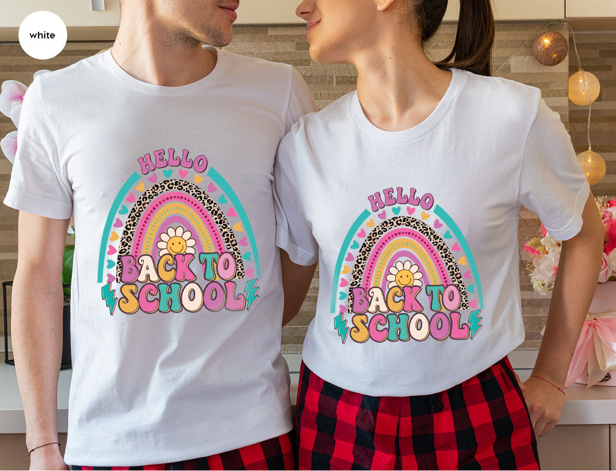 Inspirational Teacher Shirt, First Day Of School Clothing, Welcome Back To School Tshirt,n ainbow Graphic Tee