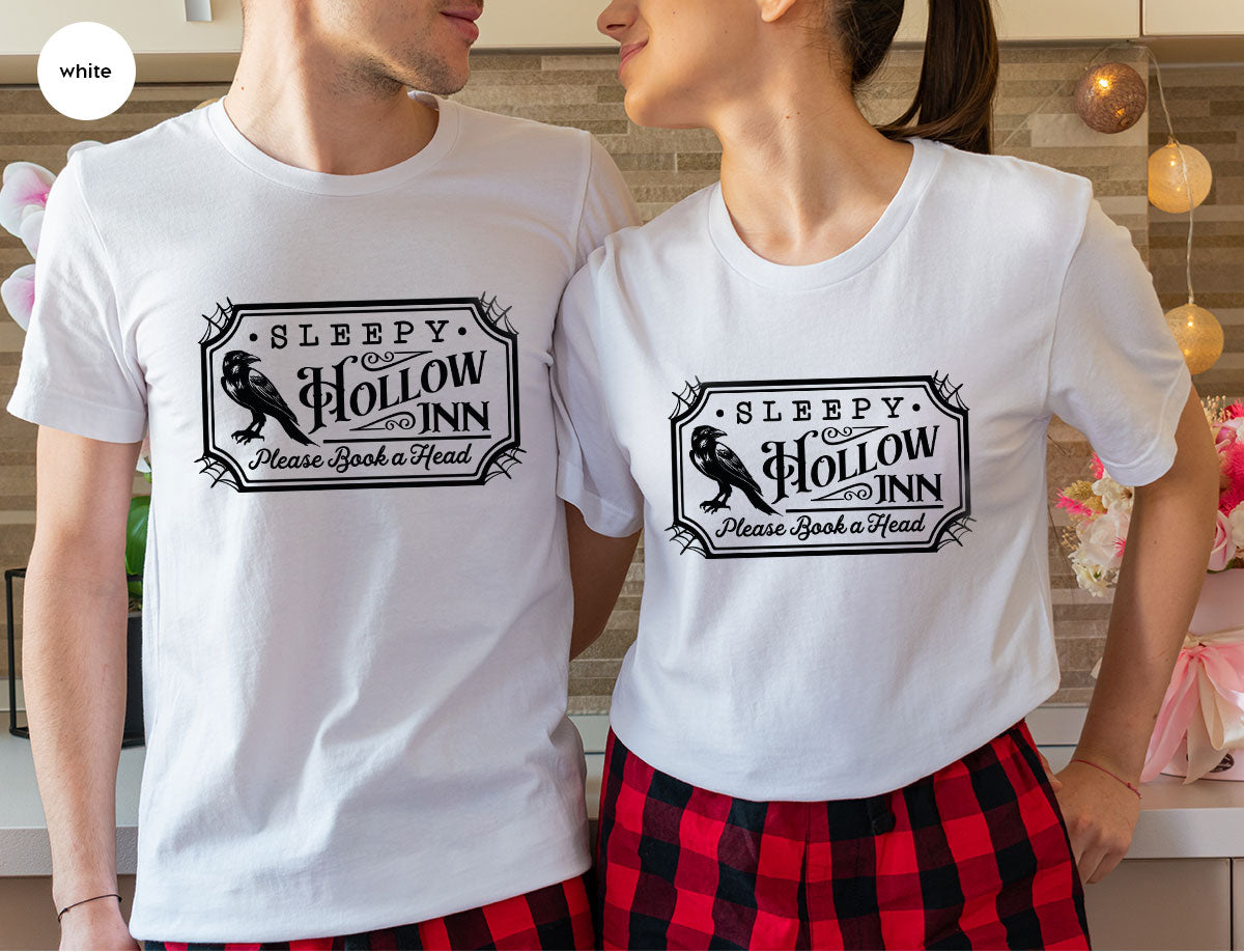 Halloween Crewneck Sweatshirt, Crow Graphic Tees, Gift for Him, Cool Movie T-Shirt, Gift for Her, Spooky Season Party VNeck Shirt
