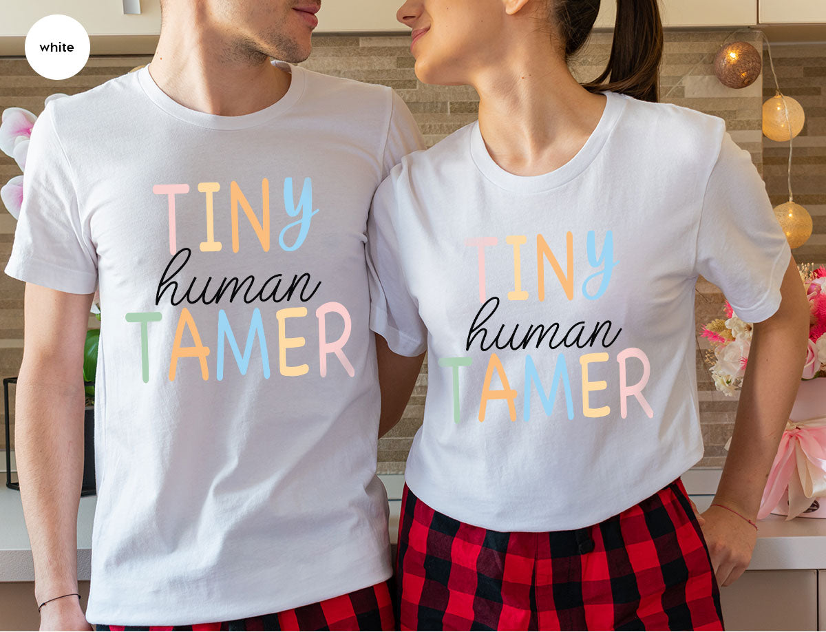 Teacher Shirt, Tiny Human Tamer, Kindergarten Teacher, Preschool Teacher, First Day of School, Back to School T-Shirt, Gift for Teacher