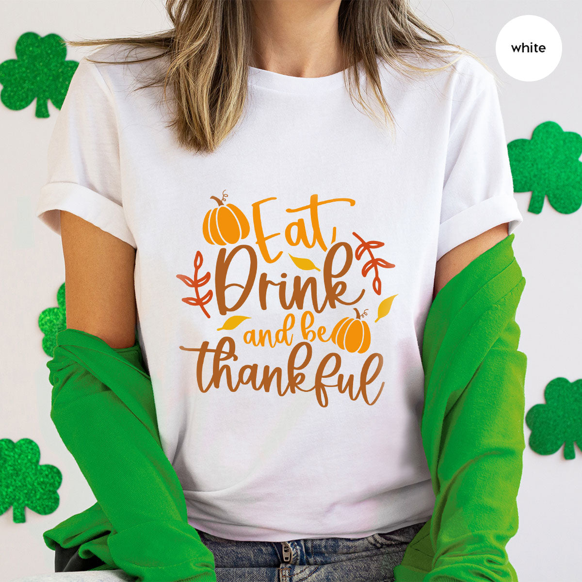 Cute Pumpkin T-Shirt, Fall Graphic Tees, Thankful Gifts, Thanksgiving Outfits, Autumn Crewneck Sweatshirt, Fall Leaves Vneck Shirt