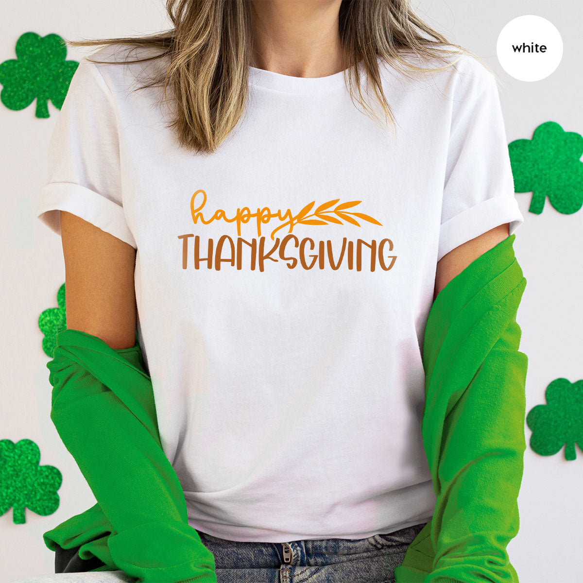 Happy Thanksgiving Shirt, Fall Crewneck Sweatshirt, Family Gifts, Matching Family TShirts, Autumn Vneck Tshirt, Leaves Graphic Tees