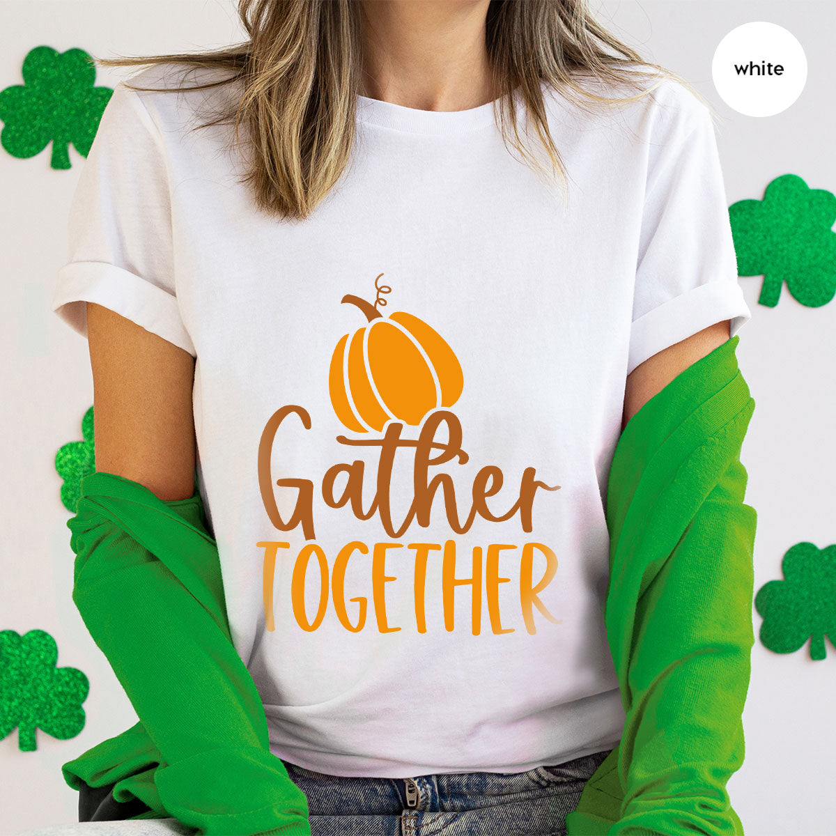 Fall Crewneck Sweatshirt, Thanksgiving Family Outfits, Pumpkin Graphic Tees, Autumn Clothing, Thankful Toddler Tshirt, Gather Together Shirt