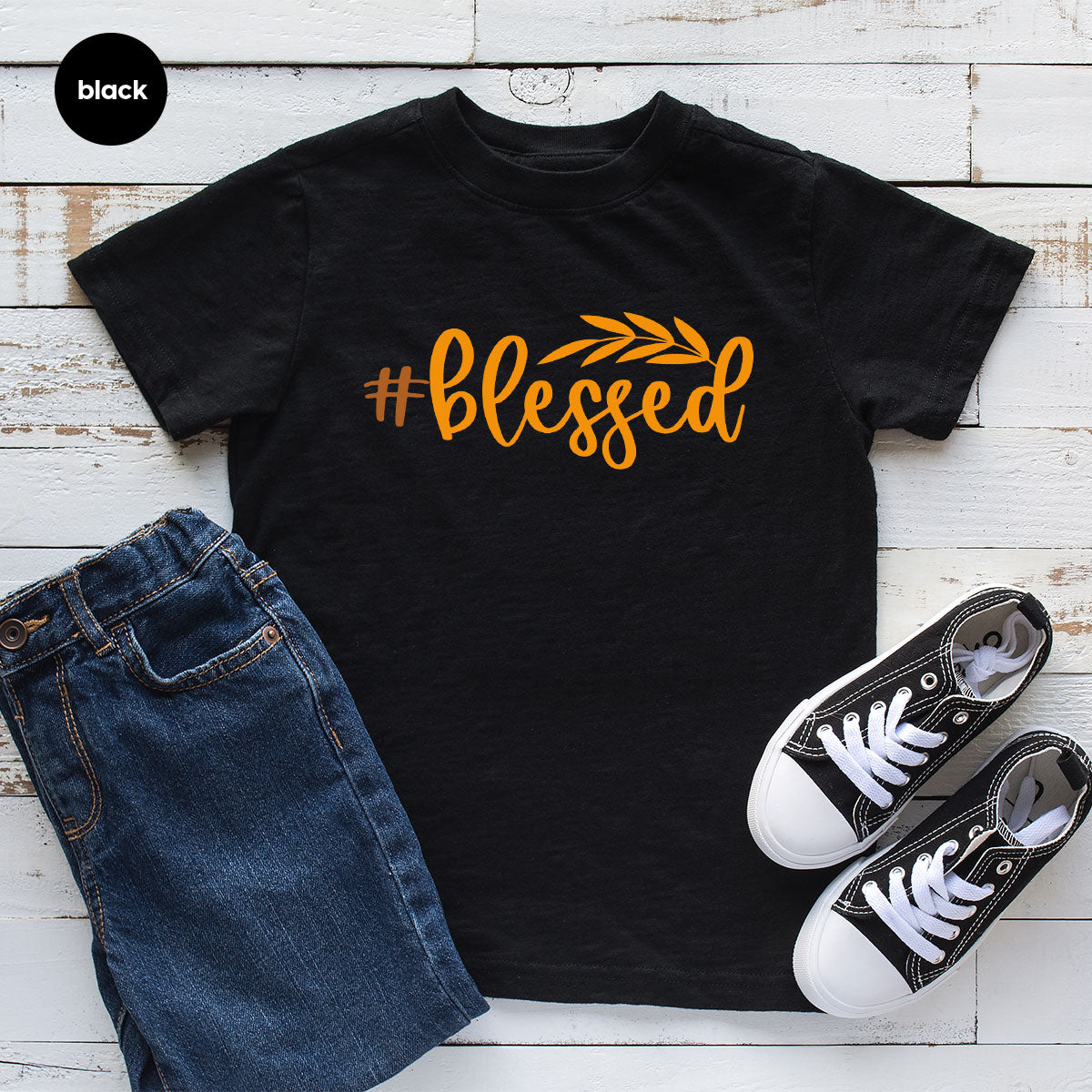 Cute Blessed T-Shirt, Fall Leaves Graphic Tees, Gift for Her, Womens Autumn Clothing, Thanksgiving Sweatshirt, Girls Vneck Tshirts