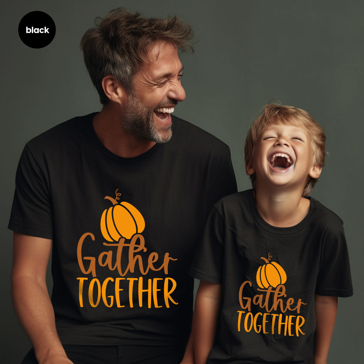 Fall Crewneck Sweatshirt, Thanksgiving Family Outfits, Pumpkin Graphic Tees, Autumn Clothing, Thankful Toddler Tshirt, Gather Together Shirt