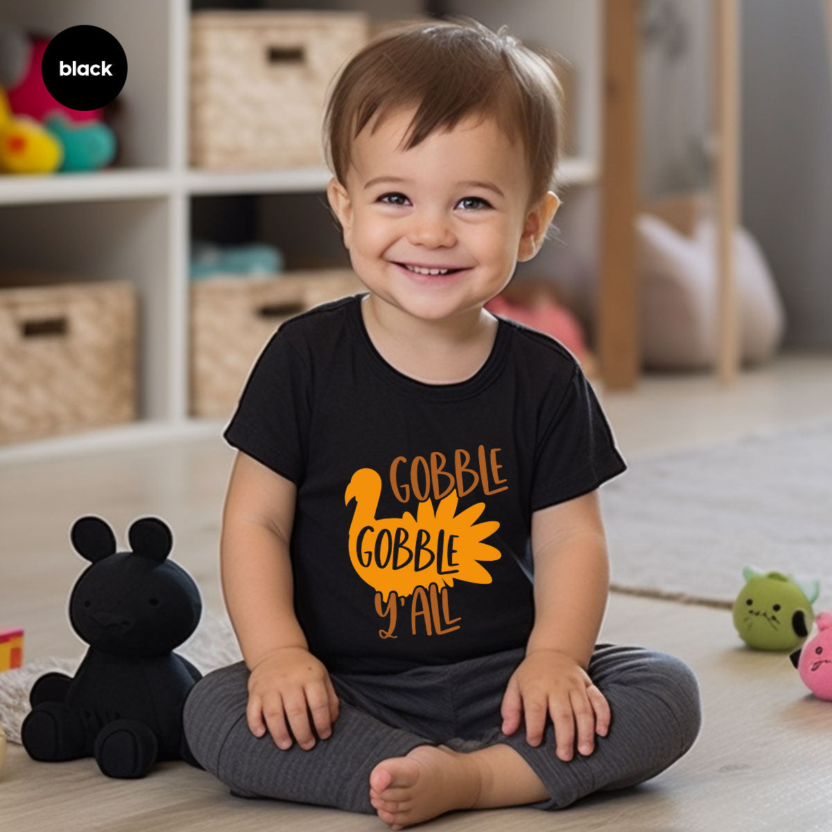 Kids Turkey T Shirt, Fall Gifts, Funny Fall Sweatshirt, Thanksgiving Graphic Tees, Boys Autumn Outfit, Cute Toddler TShirt, Gobble T-Shirt