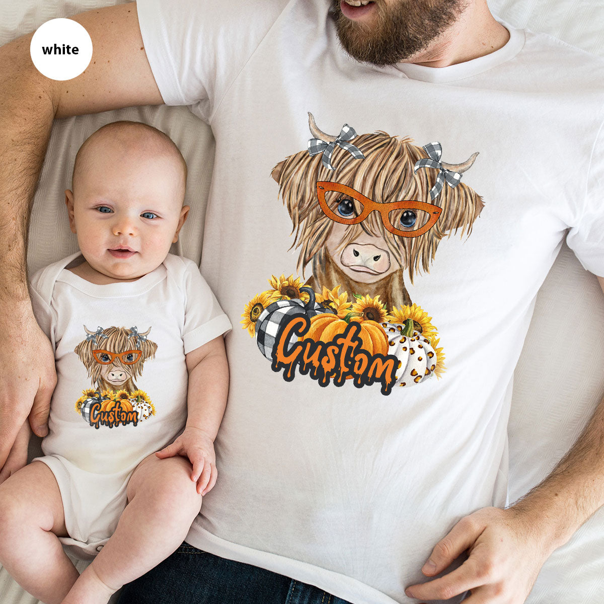 Custom Cow Shirt, Fall Graphic Tees, Personalized Farmer Gifts, Customized Pumpkin T-Shirt, Kids Farm Clothing, Thanksgiving Vneck Tshirt