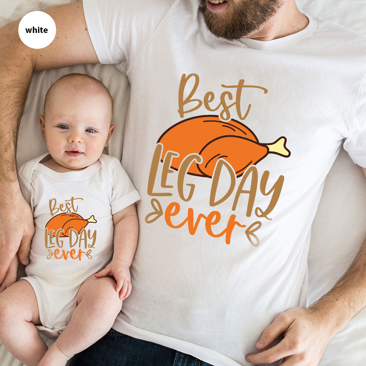 Funny Thanksgiving Shirts, Turkey Graphic Tees, Fall Crewneck Sweatshirt, Autumn Outfit, Matching Family TShirts, Best Leg Day Ever T-Shirt