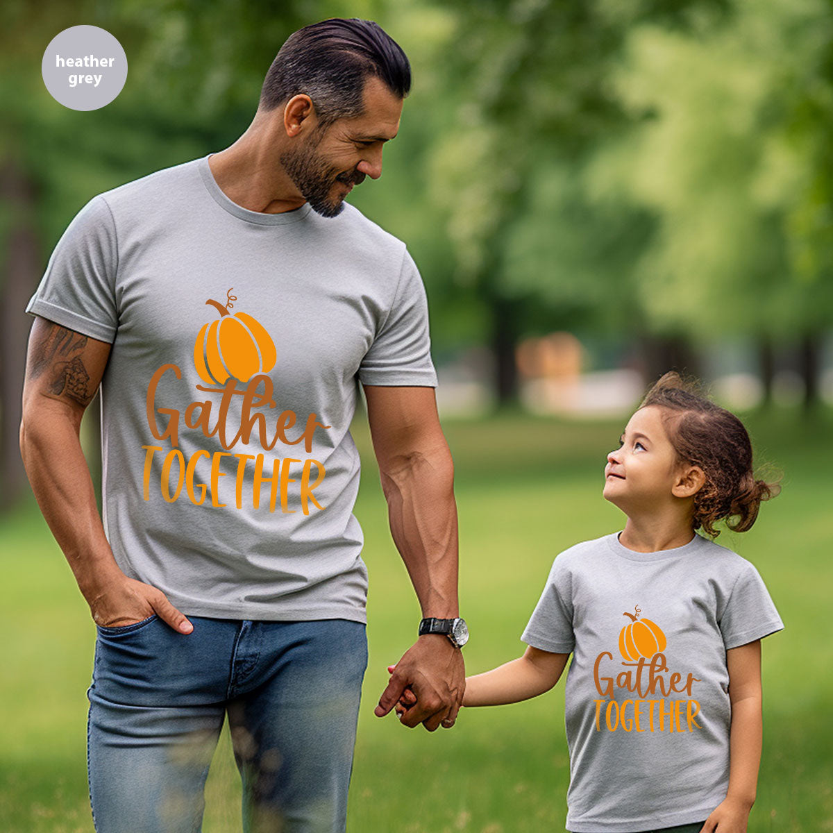 Fall Crewneck Sweatshirt, Thanksgiving Family Outfits, Pumpkin Graphic Tees, Autumn Clothing, Thankful Toddler Tshirt, Gather Together Shirt