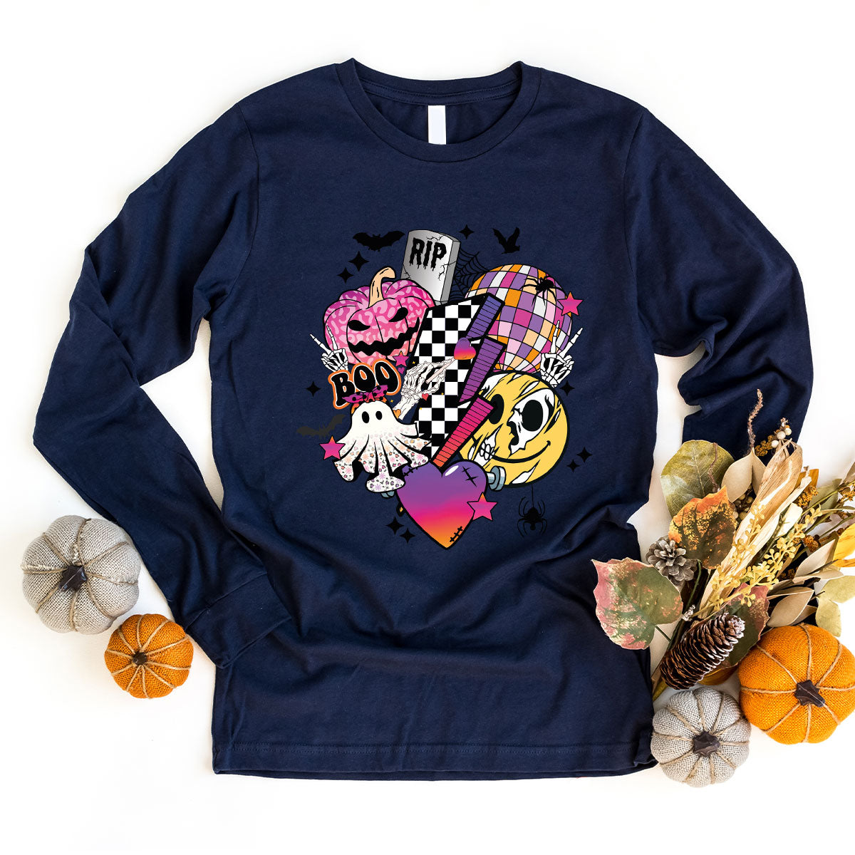 Retro Halloween Shirt, Spooky Pumpkin Shirt, Cool Checkered Outfit