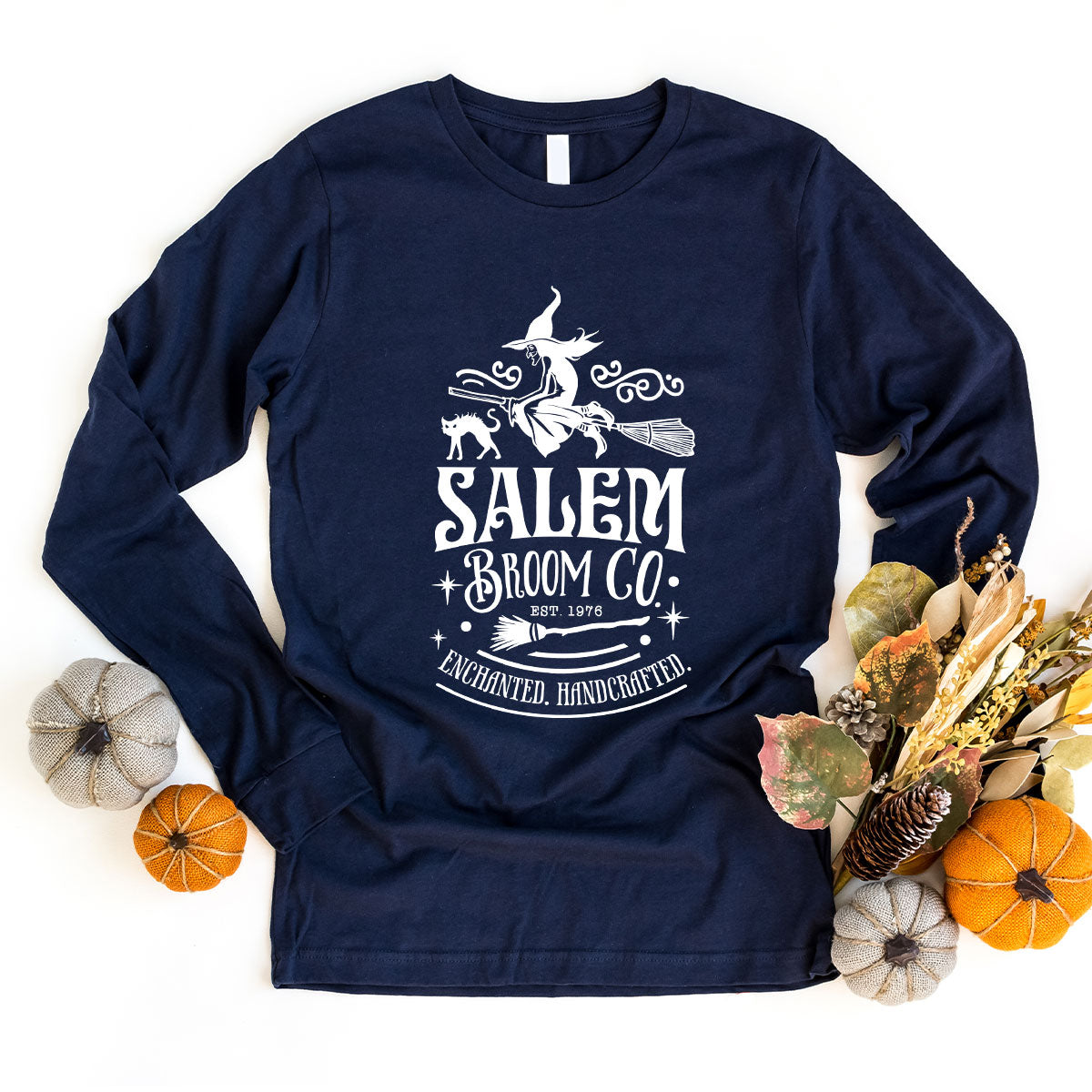 Halloween T-Shirt, Halloween Gifts, Salem Graphic Tees, Witchy Gifts, Witch Crewneck Sweatshirt, Womens Vneck T Shirt, Broom Shirt