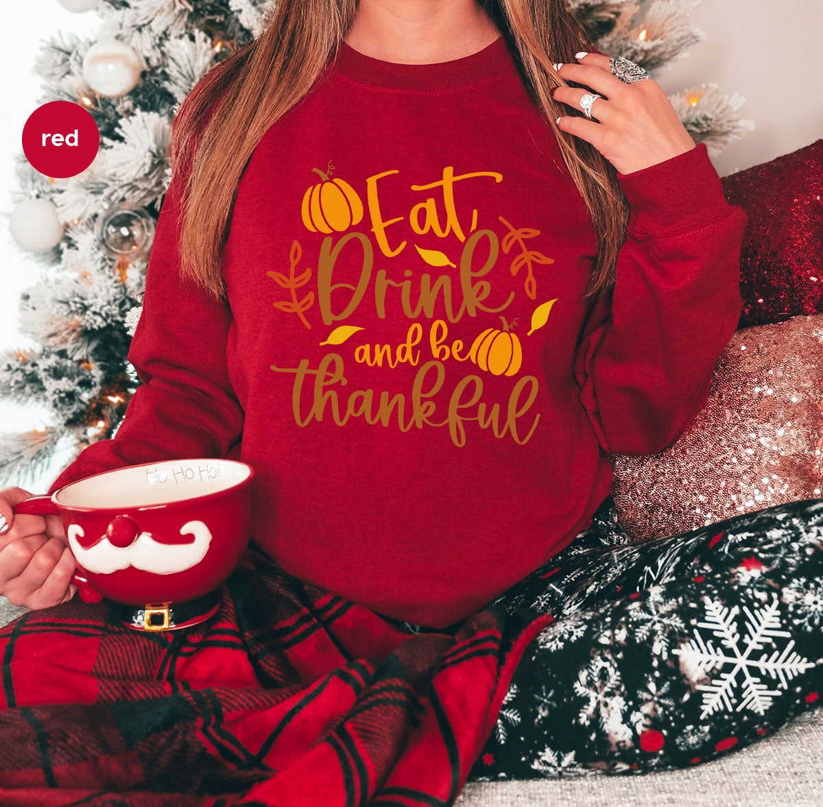 Cute Pumpkin T-Shirt, Fall Graphic Tees, Thankful Gifts, Thanksgiving Outfits, Autumn Crewneck Sweatshirt, Fall Leaves Vneck Shirt