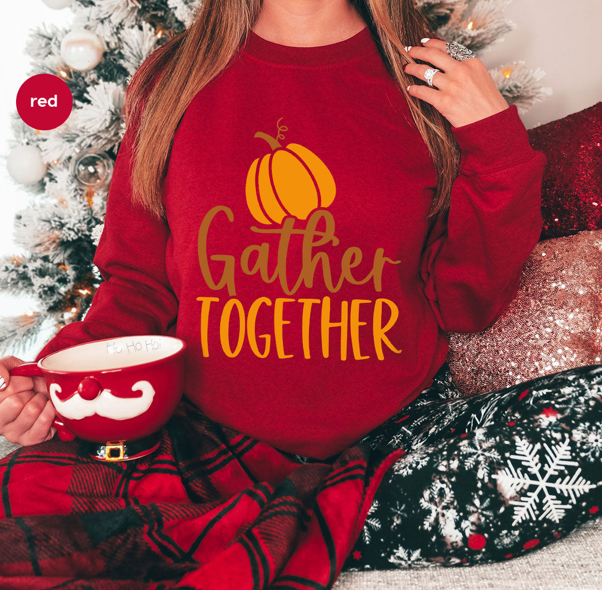 Fall Crewneck Sweatshirt, Thanksgiving Family Outfits, Pumpkin Graphic Tees, Autumn Clothing, Thankful Toddler Tshirt, Gather Together Shirt