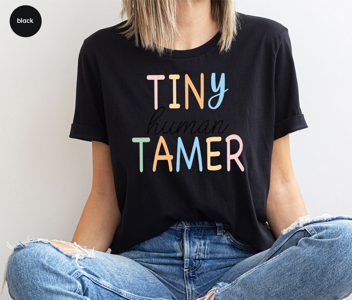 Teacher Shirt, Tiny Human Tamer, Kindergarten Teacher, Preschool Teacher, First Day of School, Back to School T-Shirt, Gift for Teacher