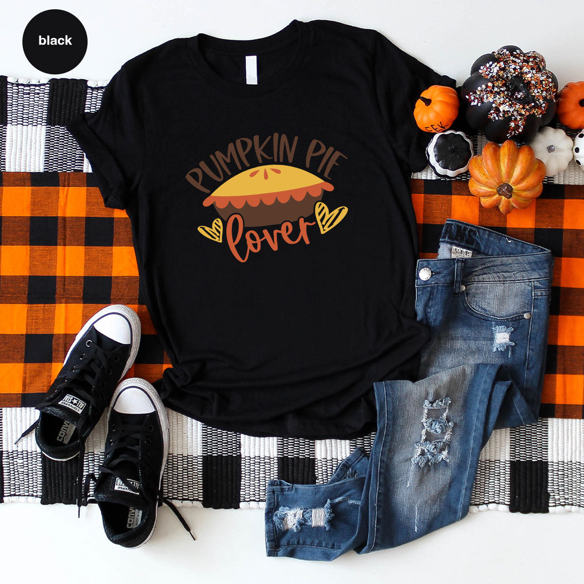 Kids Thanksgiving Shirts, Pumpkin Pie Graphic Tees, Gift for Her, Fall Crewneck Sweatshirt, Cute Toddler Clothes, Autumn Vneck T-Shirt