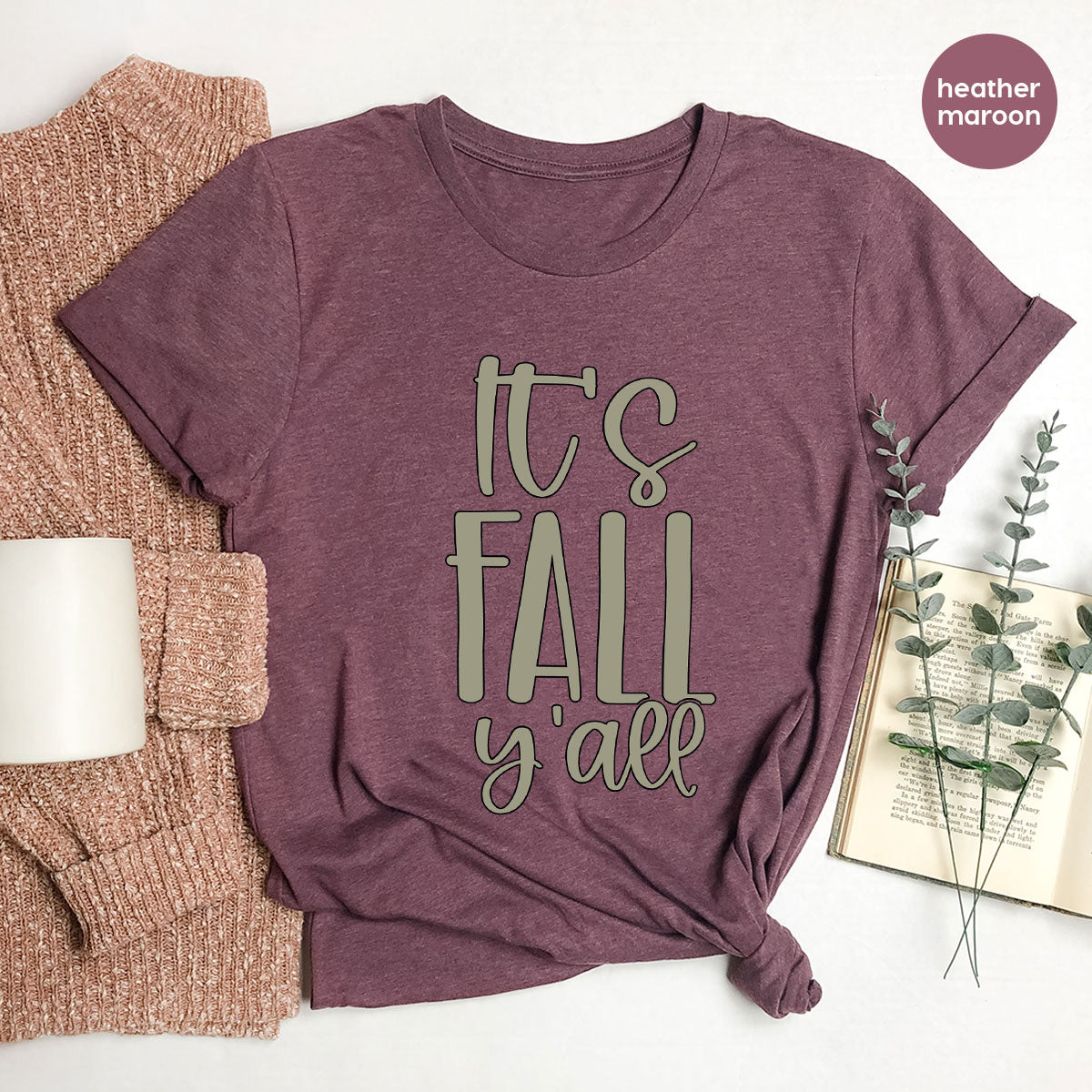 Fall Crewneck Sweatshirt, Its Fall Yall T-Shirt, Fall Gifts, Gifts for Her, Autumn Clothing, Thanksgiving Graphic Tees, Toddler T Shirt