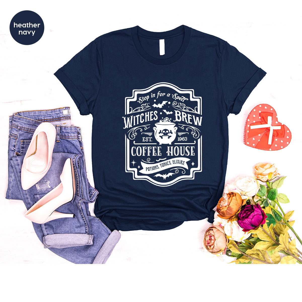 Halloween Shirt, Witchy Gifts, Spooky Season Tshirt, Spell Vneck T Shirt, Shirts for Women, Gifts for Her, Witch's Brew Graphic Tees