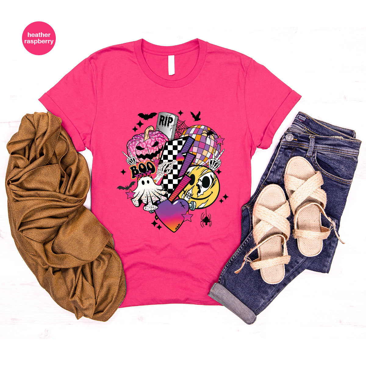 Retro Halloween Shirt, Spooky Pumpkin Shirt, Cool Checkered Outfit