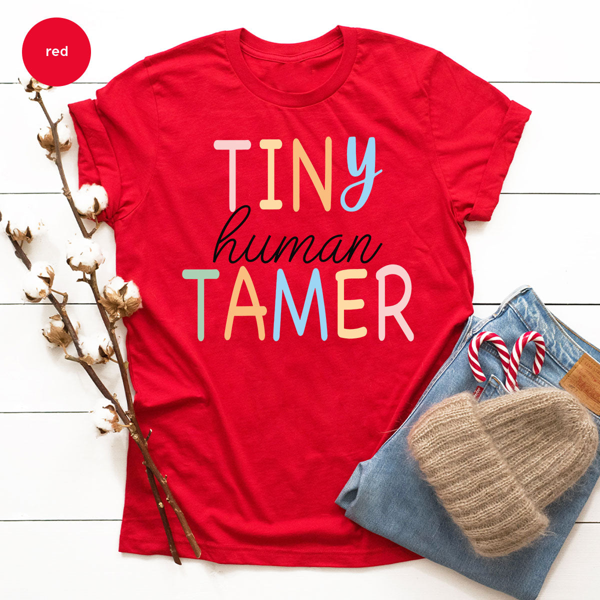 Teacher Shirt, Tiny Human Tamer, Kindergarten Teacher, Preschool Teacher, First Day of School, Back to School T-Shirt, Gift for Teacher