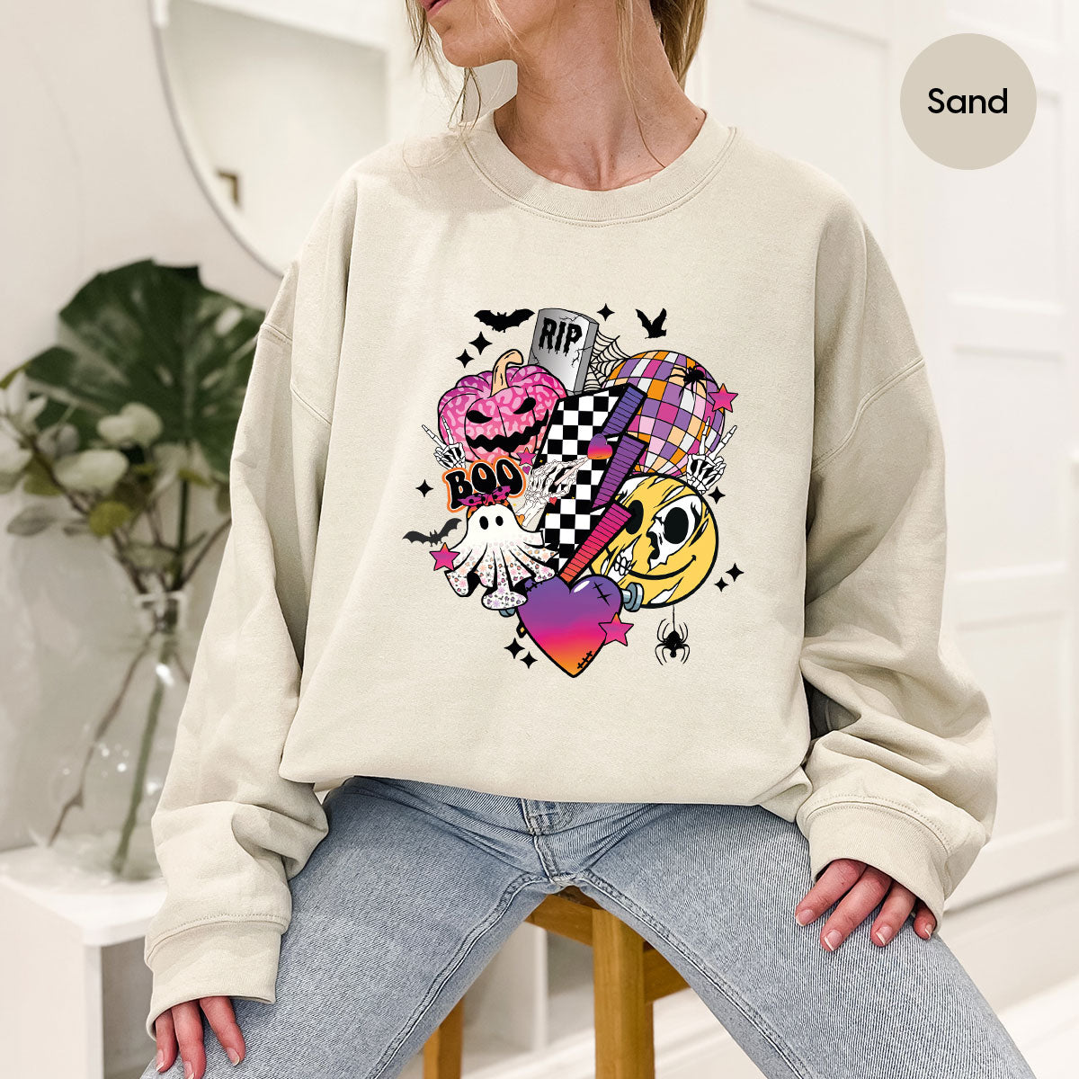 Retro Halloween Shirt, Spooky Pumpkin Shirt, Cool Checkered Outfit