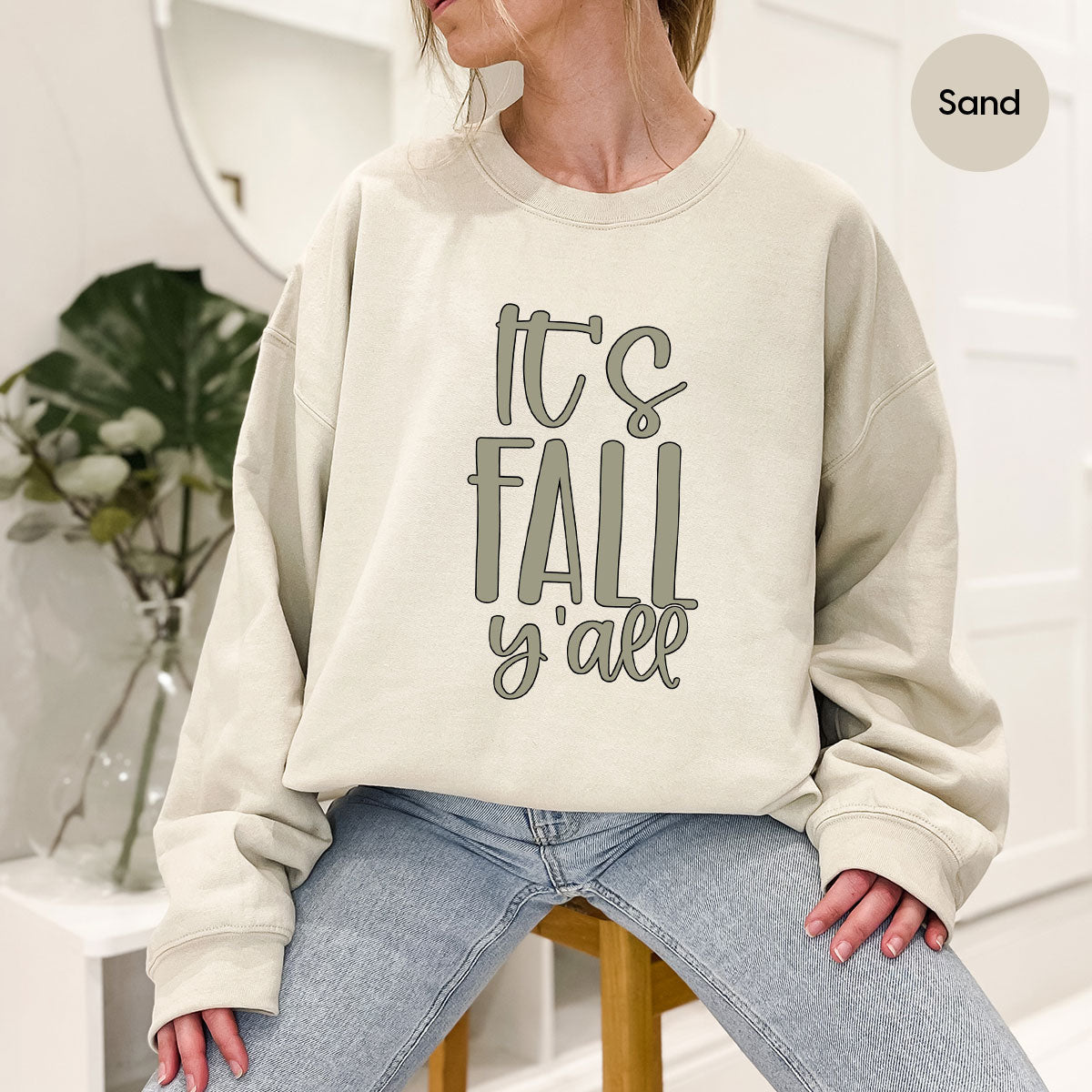 Fall Crewneck Sweatshirt, Its Fall Yall T-Shirt, Fall Gifts, Gifts for Her, Autumn Clothing, Thanksgiving Graphic Tees, Toddler T Shirt