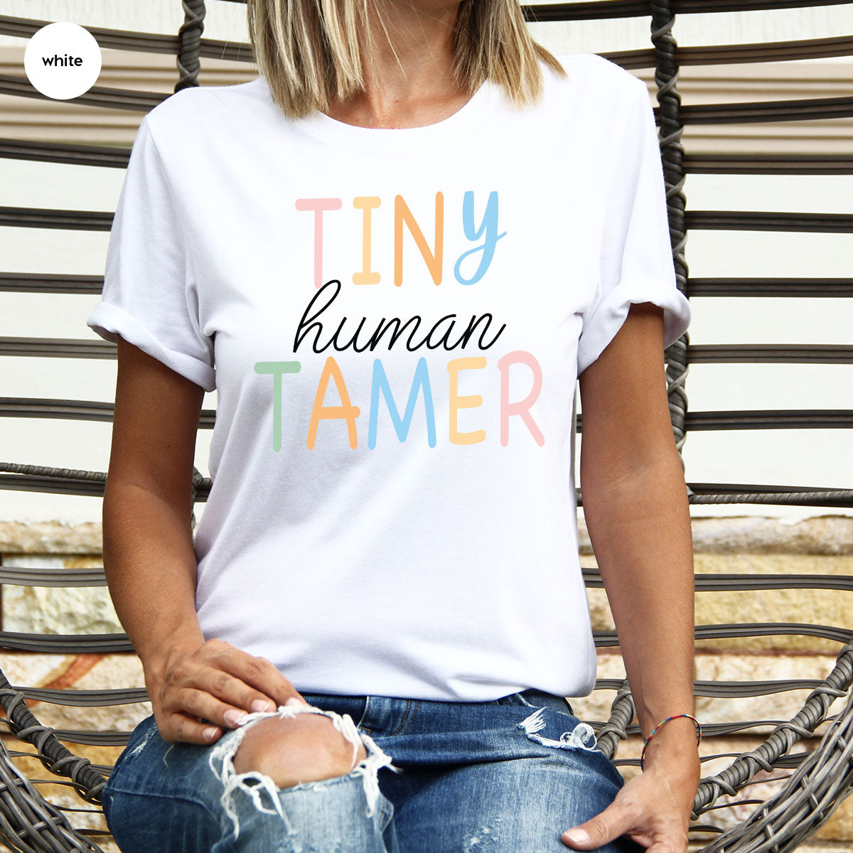 Teacher Shirt, Tiny Human Tamer, Kindergarten Teacher, Preschool Teacher, First Day of School, Back to School T-Shirt, Gift for Teacher