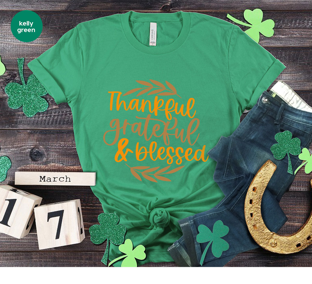 Fall Tshirt, Autumn Clothing, Gift for Her, Happy Thanksgiving Outfit, Leaves Graphic Tees, Thankful Grateful Blessed T-Shirt