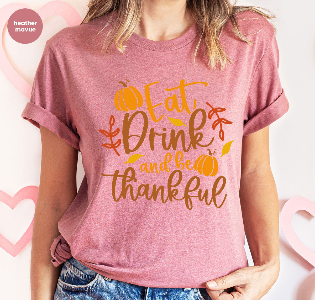 Cute Pumpkin T-Shirt, Fall Graphic Tees, Thankful Gifts, Thanksgiving Outfits, Autumn Crewneck Sweatshirt, Fall Leaves Vneck Shirt