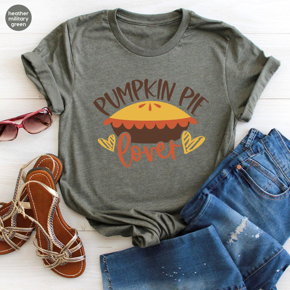 Kids Thanksgiving Shirts, Pumpkin Pie Graphic Tees, Gift for Her, Fall Crewneck Sweatshirt, Cute Toddler Clothes, Autumn Vneck T-Shirt