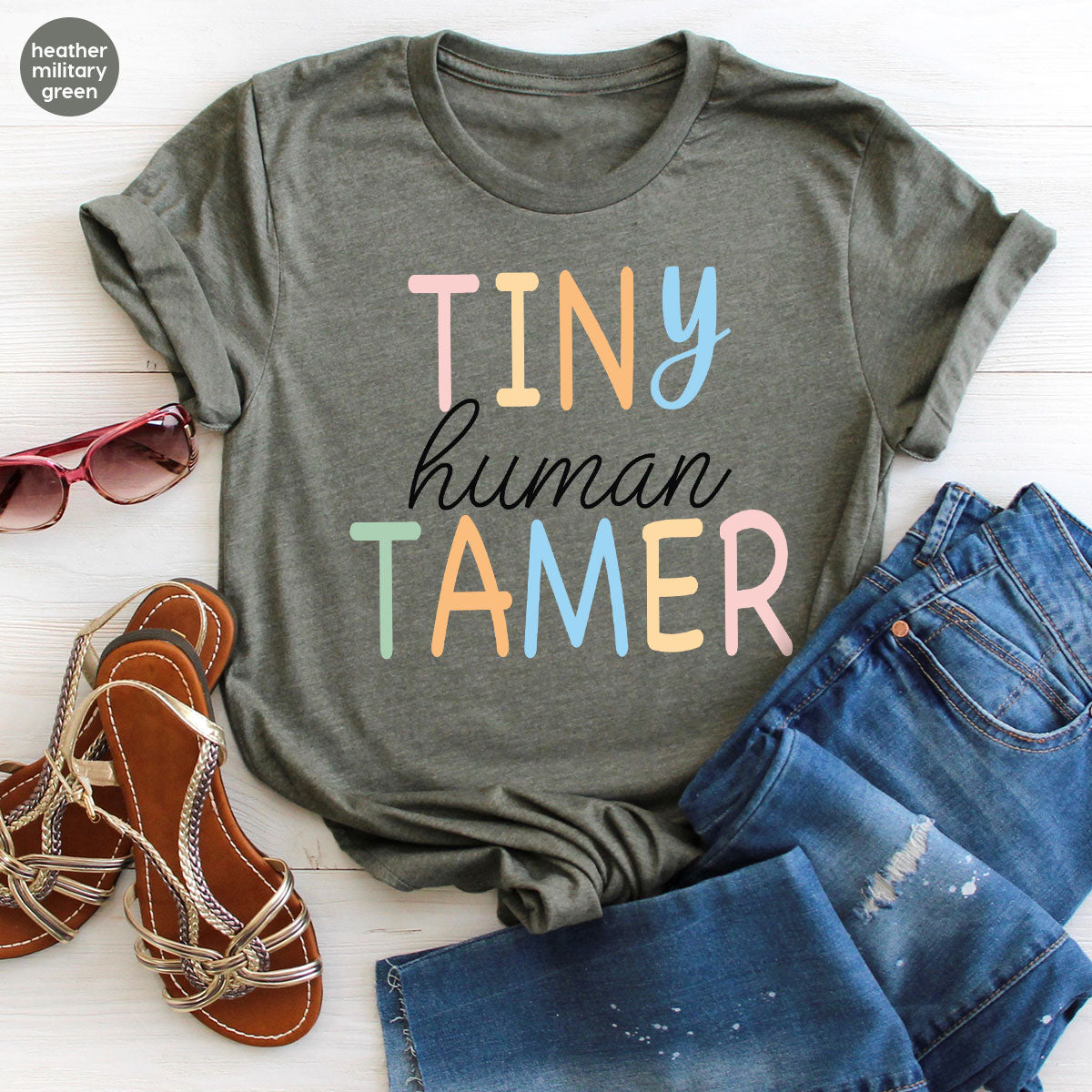 Teacher Shirt, Tiny Human Tamer, Kindergarten Teacher, Preschool Teacher, First Day of School, Back to School T-Shirt, Gift for Teacher