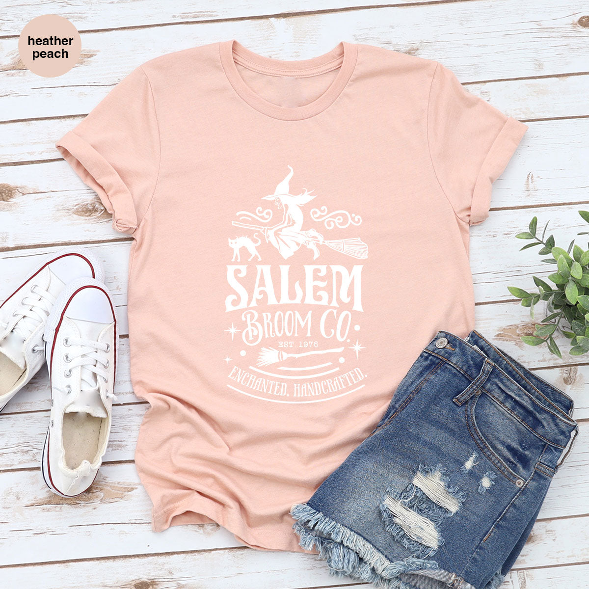 Halloween T-Shirt, Halloween Gifts, Salem Graphic Tees, Witchy Gifts, Witch Crewneck Sweatshirt, Womens Vneck T Shirt, Broom Shirt