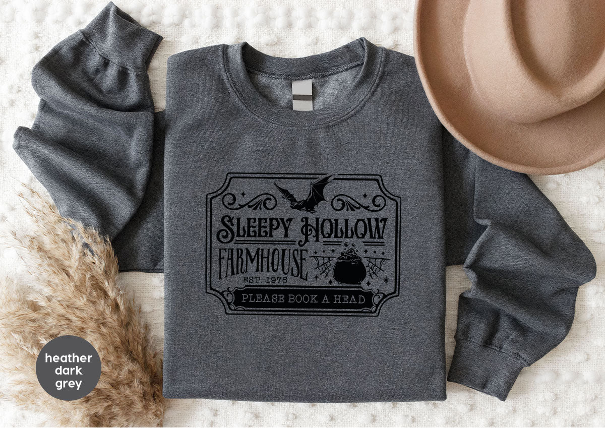 Halloween Farm T Shirt, Horror Crewneck Sweatshirt, Farm Gifts, Witchy Clothing, Spooky Season Graphic Tees, Halloween Party VNeck Shirt