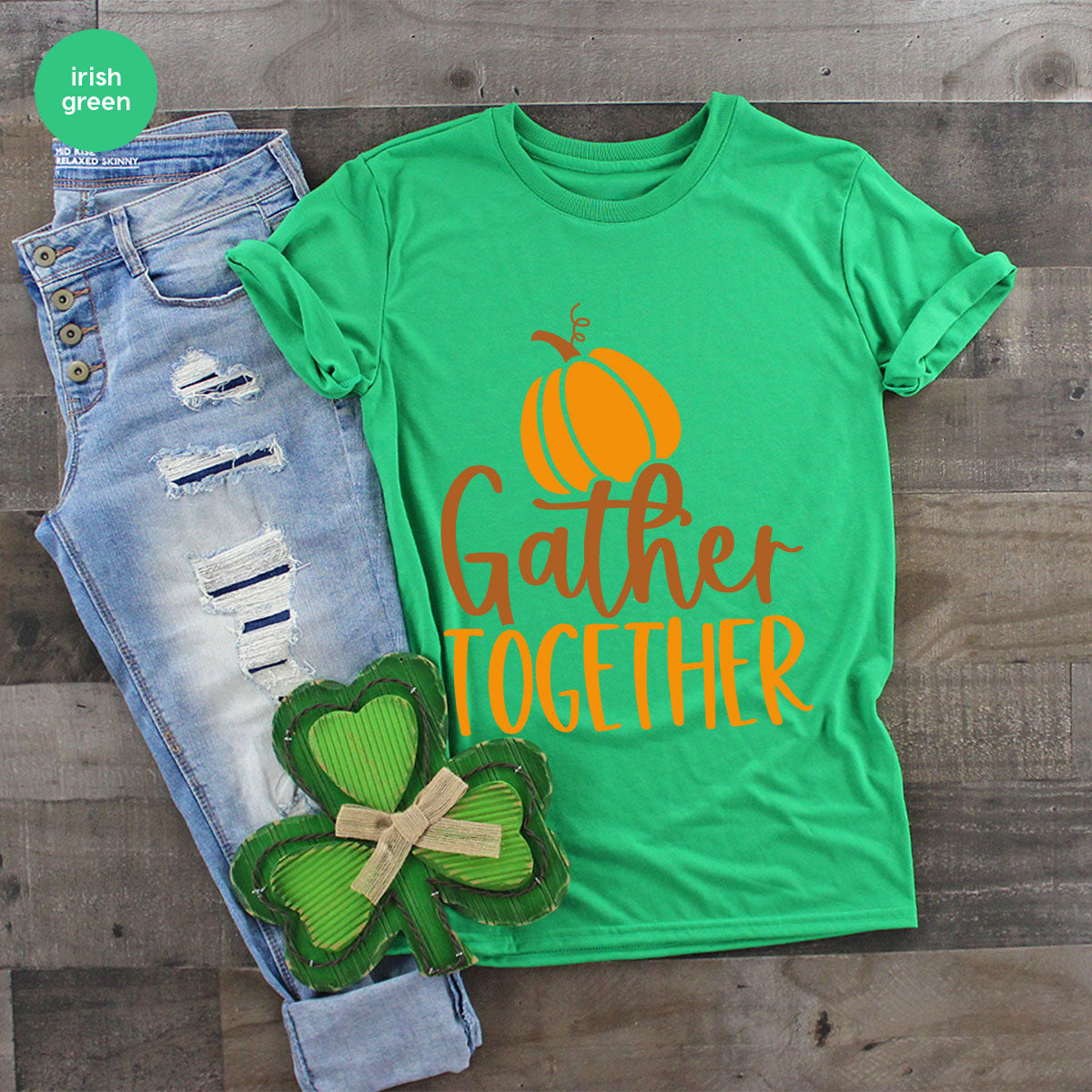 Fall Crewneck Sweatshirt, Thanksgiving Family Outfits, Pumpkin Graphic Tees, Autumn Clothing, Thankful Toddler Tshirt, Gather Together Shirt