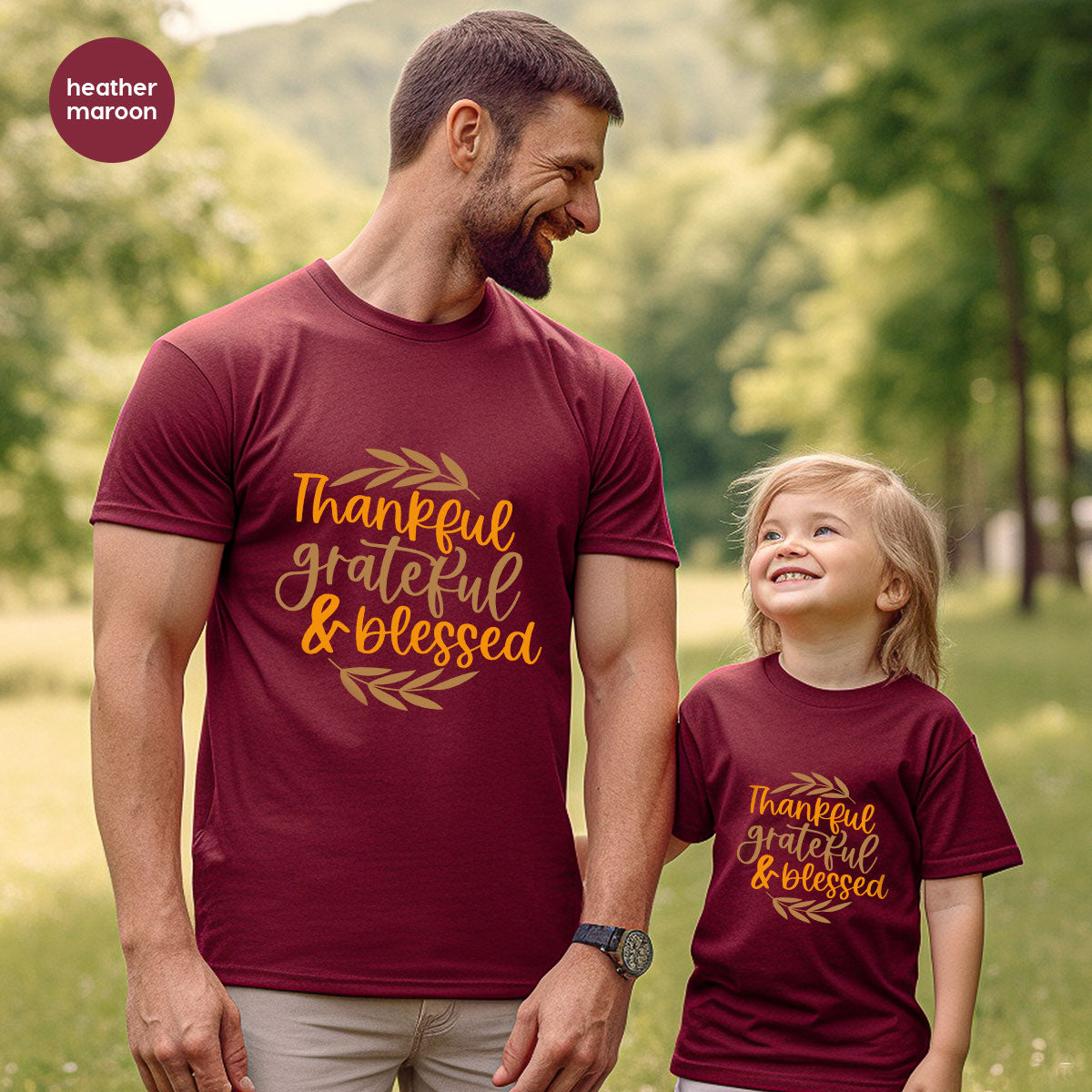 Fall Tshirt, Autumn Clothing, Gift for Her, Happy Thanksgiving Outfit, Leaves Graphic Tees, Thankful Grateful Blessed T-Shirt