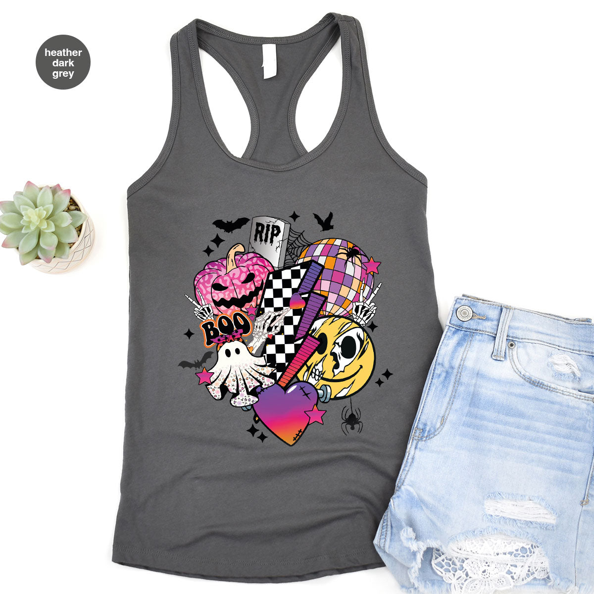 Retro Halloween Shirt, Spooky Pumpkin Shirt, Cool Checkered Outfit
