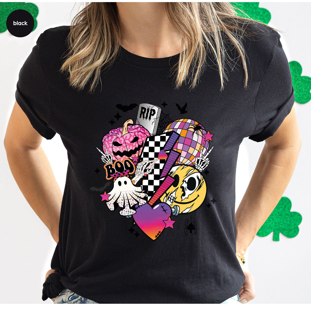 Retro Halloween Shirt, Spooky Pumpkin Shirt, Cool Checkered Outfit
