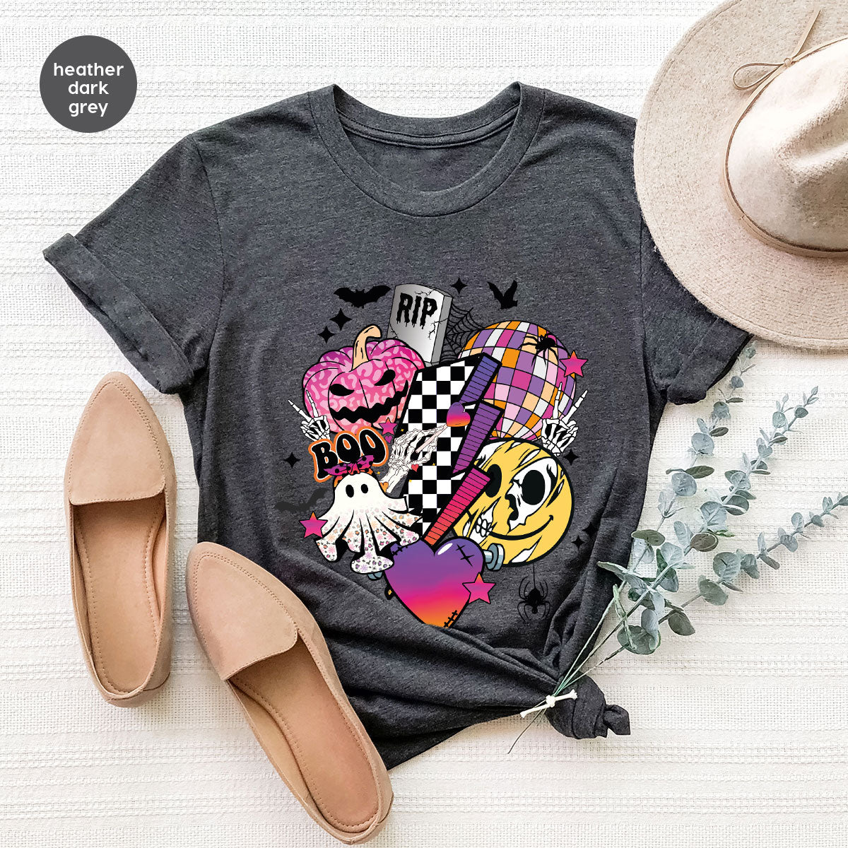 Retro Halloween Shirt, Spooky Pumpkin Shirt, Cool Checkered Outfit