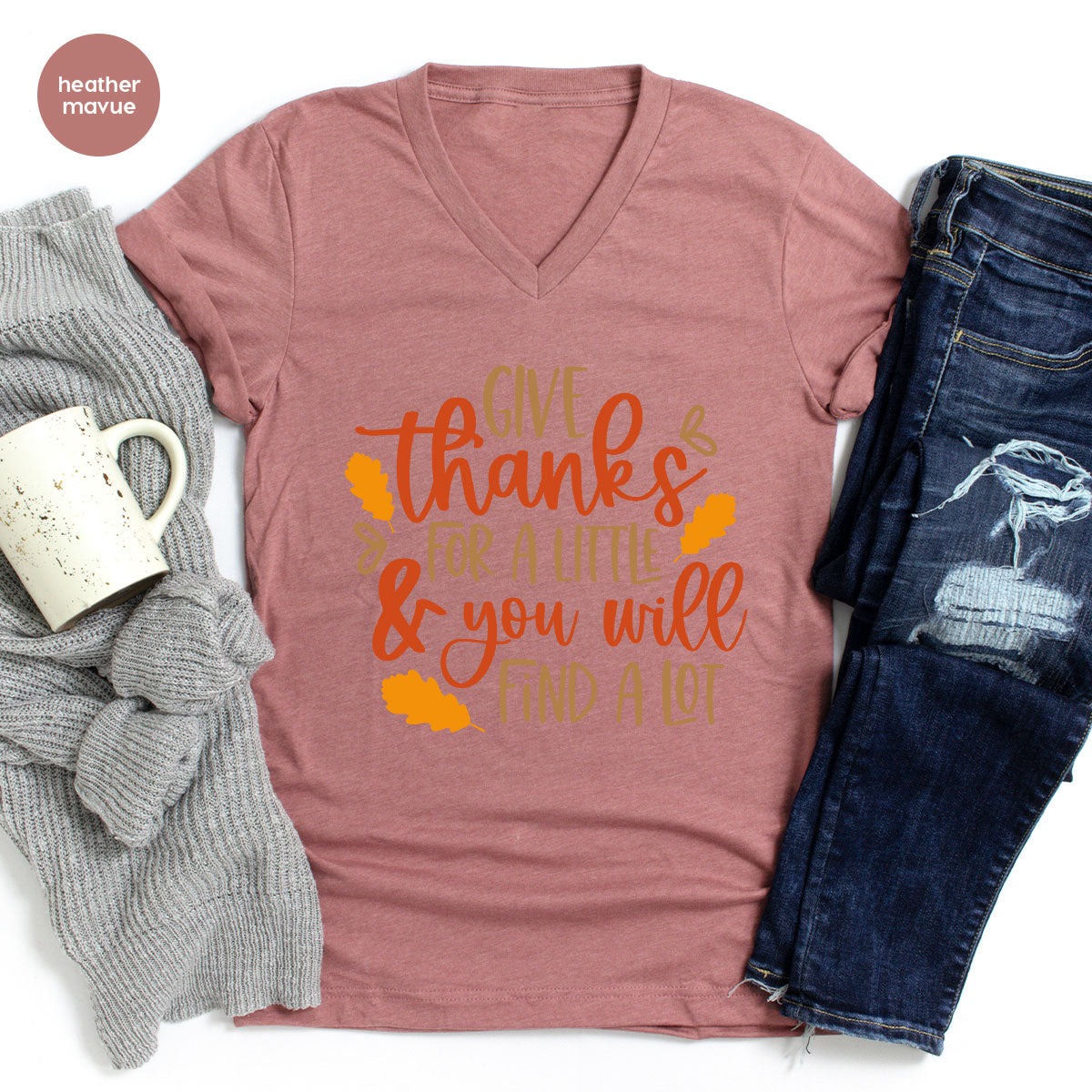 Thanksgiving T-Shirt, Cute Autumn Outfit, Thankful Vneck Tshirt, Fall Crewneck Sweatshirt, Fall Womens Clothing, Blessed Graphic Tees