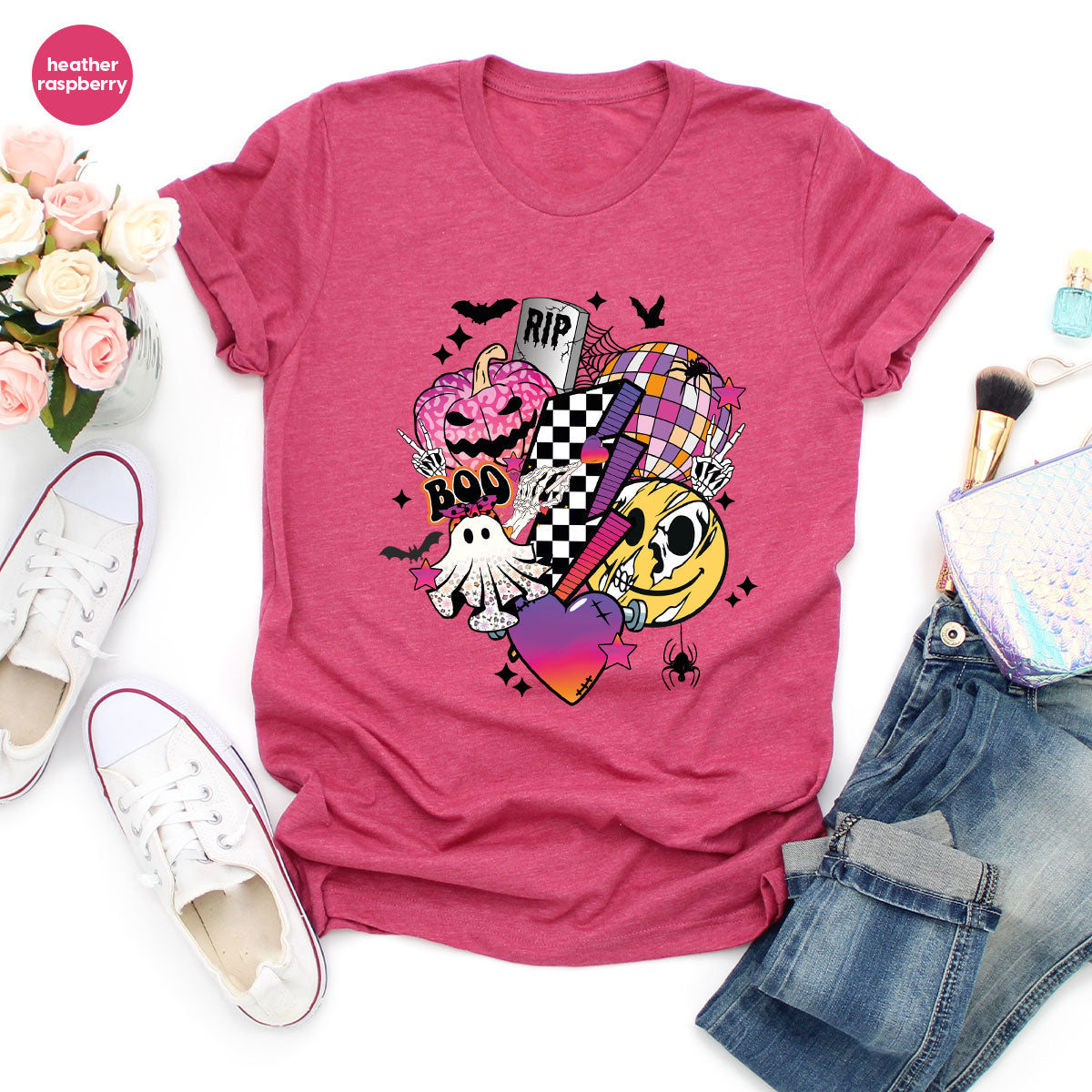 Retro Halloween Shirt, Spooky Pumpkin Shirt, Cool Checkered Outfit