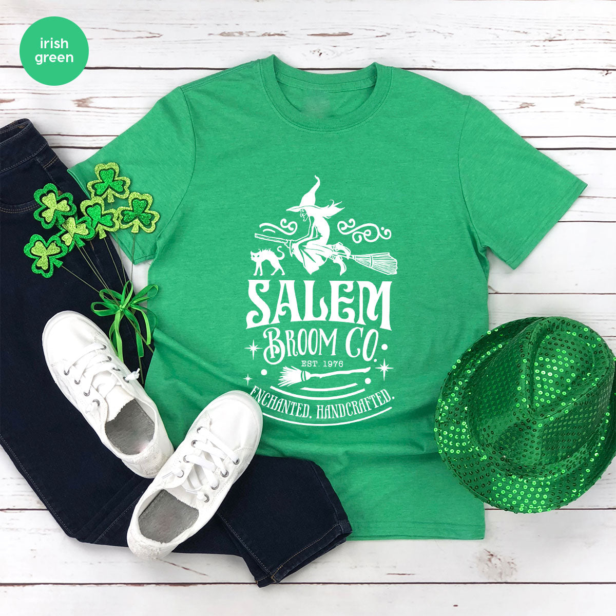 Halloween T-Shirt, Halloween Gifts, Salem Graphic Tees, Witchy Gifts, Witch Crewneck Sweatshirt, Womens Vneck T Shirt, Broom Shirt