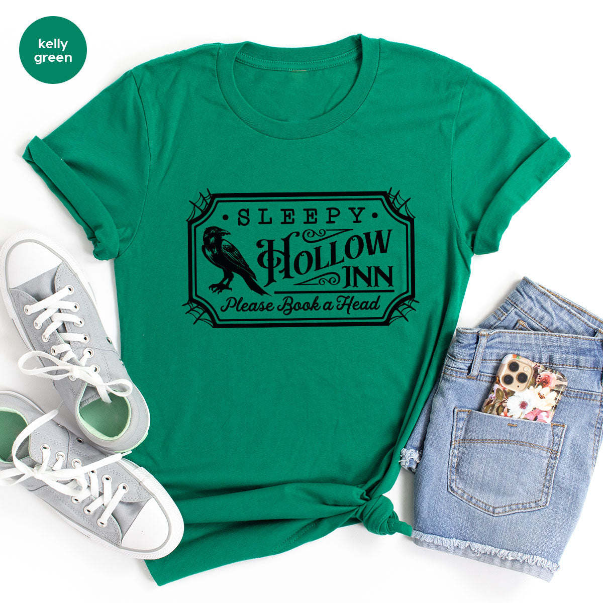 Halloween Crewneck Sweatshirt, Crow Graphic Tees, Gift for Him, Cool Movie T-Shirt, Gift for Her, Spooky Season Party VNeck Shirt