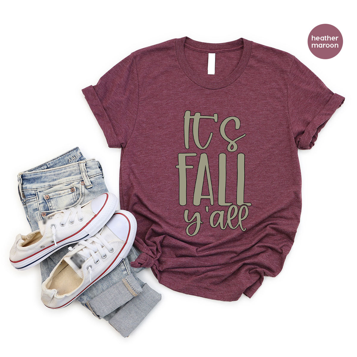 Fall Crewneck Sweatshirt, Its Fall Yall T-Shirt, Fall Gifts, Gifts for Her, Autumn Clothing, Thanksgiving Graphic Tees, Toddler T Shirt