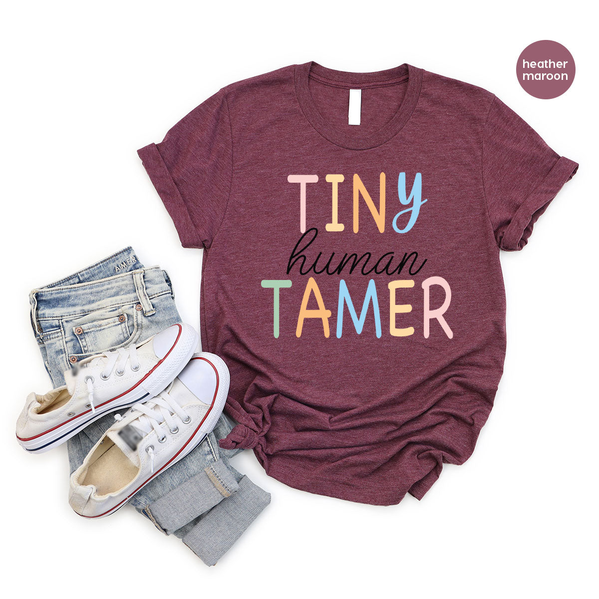 Teacher Shirt, Tiny Human Tamer, Kindergarten Teacher, Preschool Teacher, First Day of School, Back to School T-Shirt, Gift for Teacher