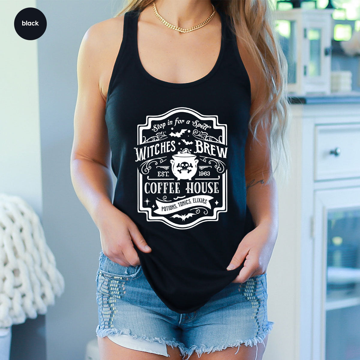 Halloween Shirt, Witchy Gifts, Spooky Season Tshirt, Spell Vneck T Shirt, Shirts for Women, Gifts for Her, Witch's Brew Graphic Tees