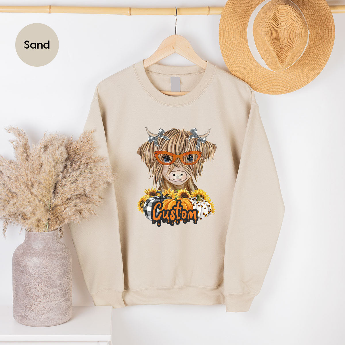 Custom Cow Shirt, Fall Graphic Tees, Personalized Farmer Gifts, Customized Pumpkin T-Shirt, Kids Farm Clothing, Thanksgiving Vneck Tshirt